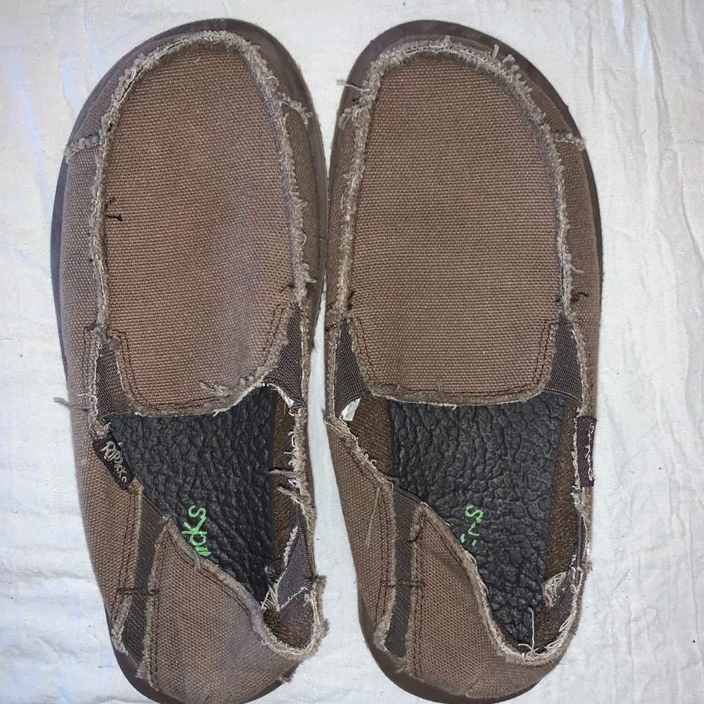 Big Kids Sanuk Brown Slides Size 3